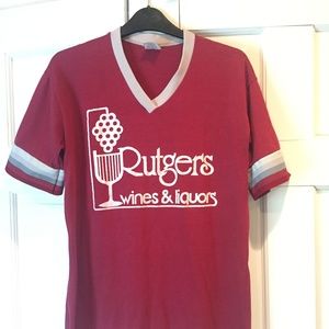 Vintage Ringer Tee -- Maroon/Grey -- Size L
